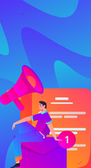 Invite friends to conduct questionnaire flat vector concept operation hand drawn illustration
