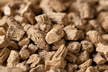 Chinese herb medicine codonopsis root texture background.