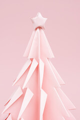 Origami Christmas tree. Creative festive concept.