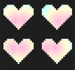 4 pastel rainbow heart HD wallpapers heart pixel vector on black background