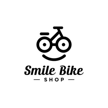 smile bike logo vector 