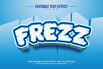 Naklejka premium Freez 3D editable text effect template