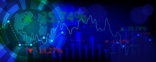Abstract background image, technology concept, financial graph Stock market in the online world