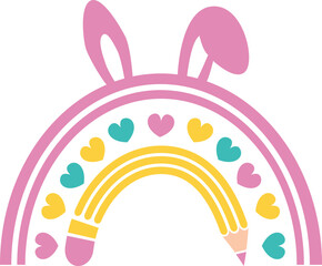  happy easter  rainbow and easter heart