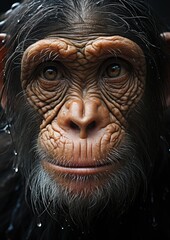 Fototapeta na wymiar Portrait of a Chimpanzee: Capturing Primate Majesty
