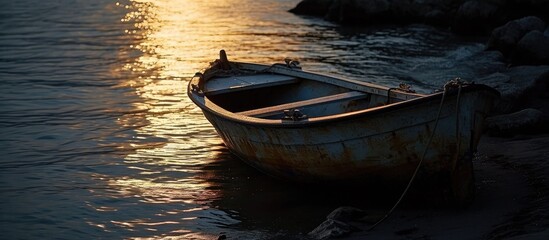 Boat in shadowy illumination