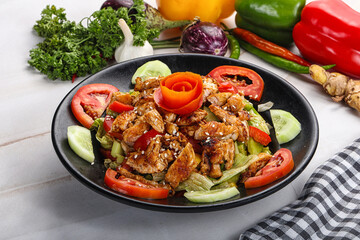 Grilled chicken breast fillet salad