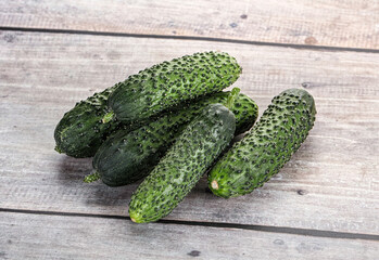 Fresh natural organic cucumbers heap