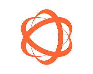 atom orange circle logo