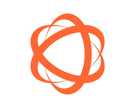 atom orange circle logo
