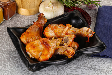Raw marinated chicken drumstick for cooking
