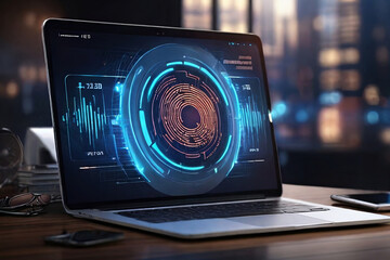 Secure your financial endeavors with advanced and cyber safe trading. Futuristic banner design for professional online banking. - obrazy, fototapety, plakaty