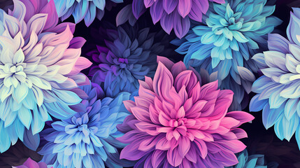 holographic effects flower seamless pattern
