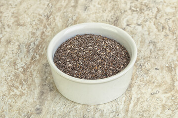 Chia seeds in the bowl