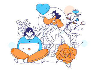 3.12 International Women's Day professional women flat character vector concept operation hand drawn illustration
