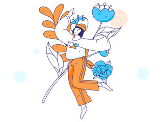 3.12 International Women's Day professional women flat character vector concept operation hand drawn illustration
