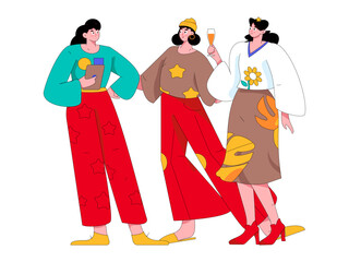 3.12 International Women's Day professional women flat character vector concept operation hand drawn illustration
