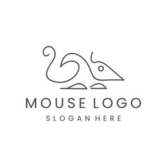Mouse style logo icon design template flat vector