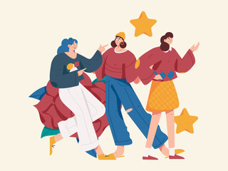 3.12 International Women's Day professional women flat character vector concept operation hand drawn illustration
