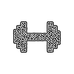 Fitness Health Equipment, Gym Machine Silhouette in Abstract Texture Pattern Vector Illustration