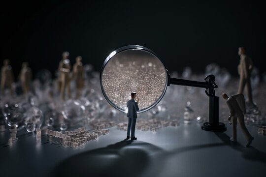 Business transparency illustration, transparent background. Flat tiny honest ethics person concept. Simple and creative symbol for information sharing, financial clarity. Generative AI