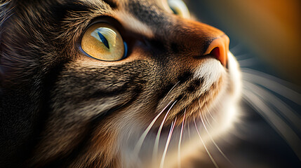 Close up shot of a cat, cats eye, cute cat close up - Powered by Adobe
