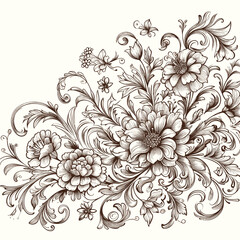 Free vector engraving hand-drawn floral background