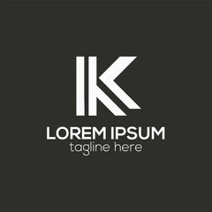 K letter logo creative minimal line k letter logo design concept isolated vector template illustration
