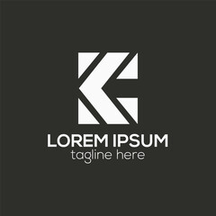 K letter logo creative minimal line k letter logo design concept isolated vector template illustration