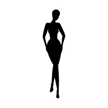 Woman body silhouettes as fashion dummy. Female mannequin for fashion designs. Vector illustration isolated in white background