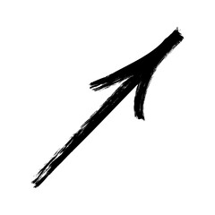 Grunge arrow. Brush painted arrow with marker texture. Vector illustration isolated in white background