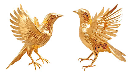 Obraz premium Golden bird sculpture statues 