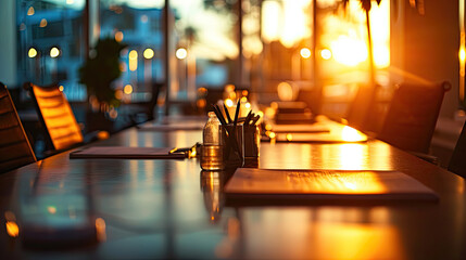 Conference room during a productive meeting, collaborative environment