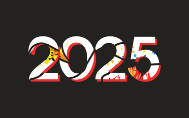 Happy New Year 2025 vector illustration