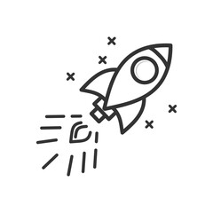 Rocket design logo template illustration. This logo is suitable for travelling, business, start up.