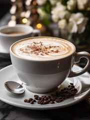 cup of coffee with chocolate