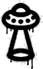 Spray Painted Graffiti ufo icon Sprayed isolated with a white background. © Doa Bunda