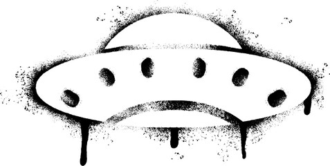Spray Painted Graffiti ufo icon Sprayed isolated with a white background. © Doa Bunda