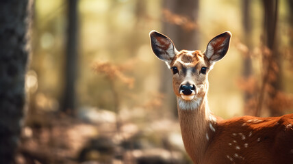 Doe in a Forest Setting