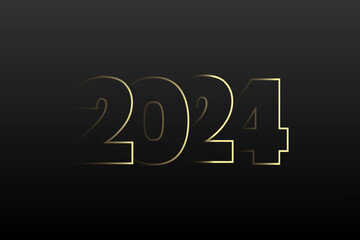 2024 3d golden shadow text effect.