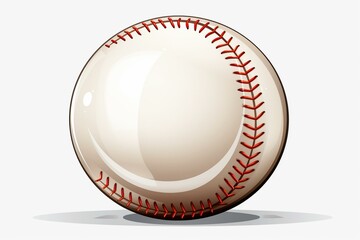 Illustration of a baseball on transparent background. Generative AI