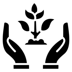 Eco Friendly glyph icon, related to renewable energy, green energy. use for web, digital and app development