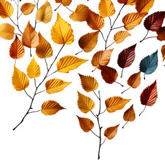Obraz premium Autumn leaves isolated on transparent background Generative AI