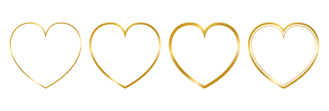 Golden Heart frames , Valentine frame, Romantic frames , Square frame with heart pattern design, Valentine's Day decorative frame element , vector illustration