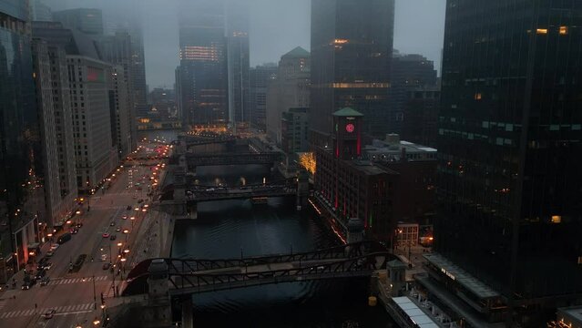 Chicago downtown at night