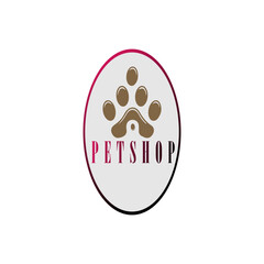 Vector pet shop sign, oval shape suitable for use in pet shops, veterinary clinics and others