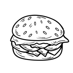 hand drawn hamburger