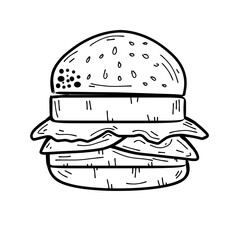hand drawn hamburger