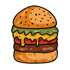 hand drawn hamburger
