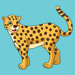 Cheetah Cartoon Clipart Vector Illustration